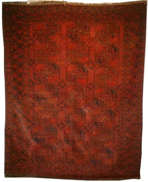 Antique Afghan Ersari Elephant-Foot Gul Carpet