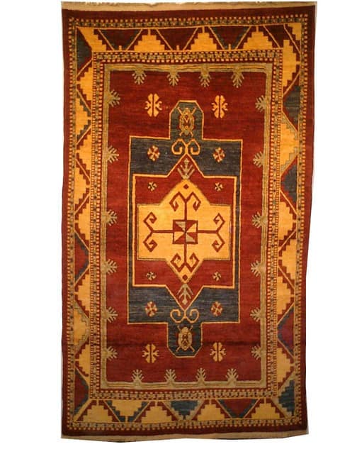 Kazak Medallion Rug with Sawtooth Border