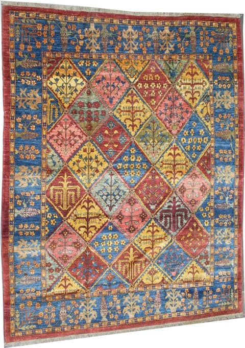 Bakhtiari Garden Carpet with Diamond Panels