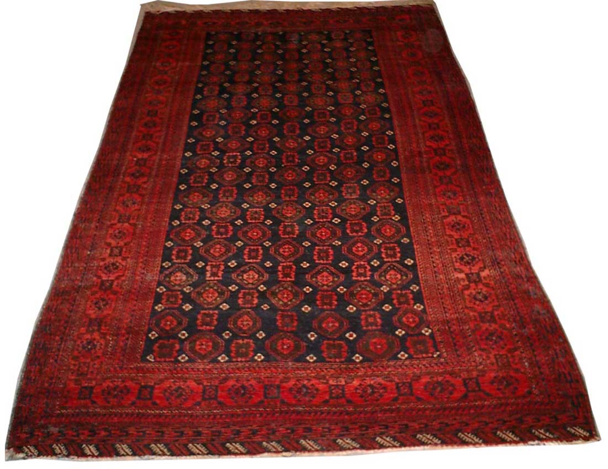 Baluch Rug with Indigo Mina-Khani Field