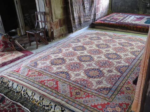 Ivory Kazak Caucasian Rug