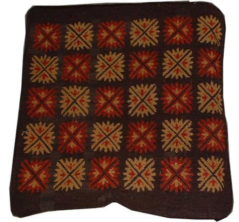 Deep Brown Cushion Cover with Red and Gold Star Lattice