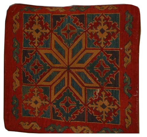 Red Cushion Cover with Gold Eight-Pointed Star