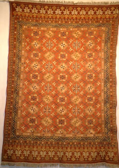Terracotta Diamond Lattice With Snowflake Rosettes