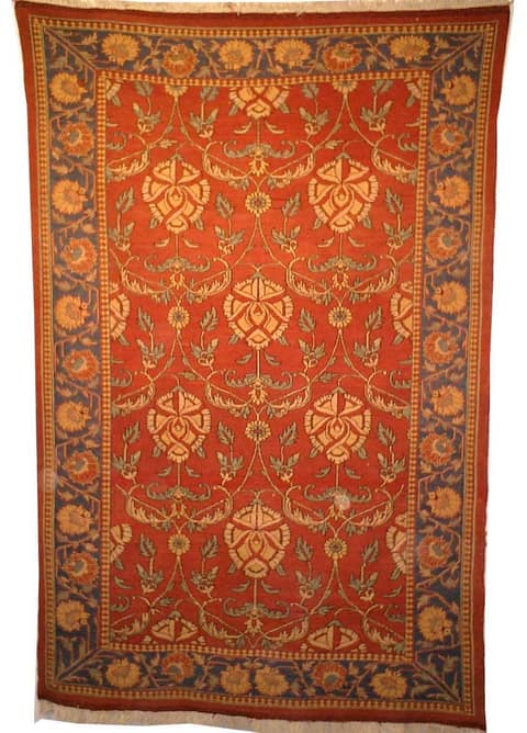 Arts-And-Crafts Floral Trellis On Red