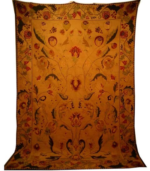Ivory Arabesque Floral with Pomegranates Panel