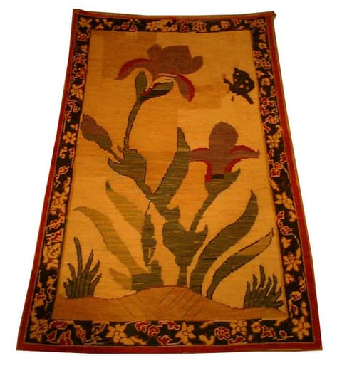 Iris and Butterfly Garden on Gold, Dark Border